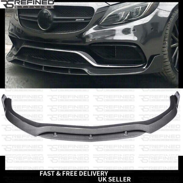 FOR MERCEDES C63 W205 C205 S205 BBS F1 CARBON LOOK FRONT SPLITTER LIP 15+