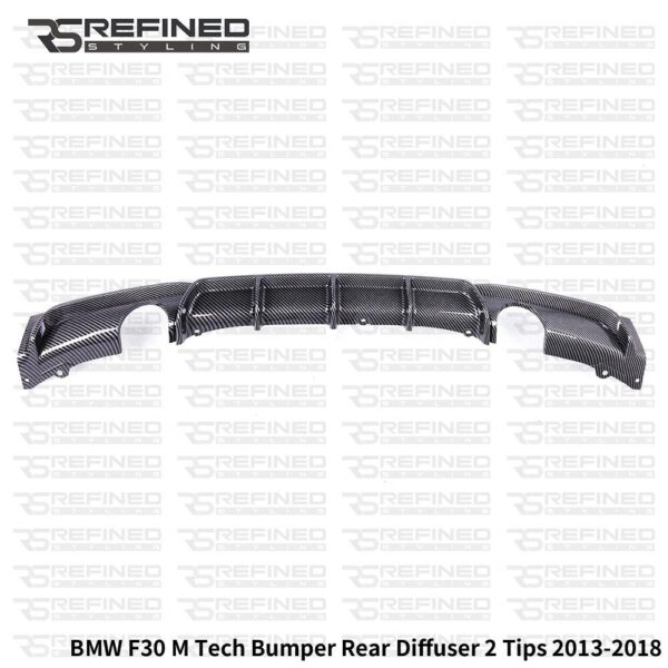 BMW F30 F31 TWIN 2 TIP EXHAUST PERFORMANCE (FOR 340i) REAR DIFFUSER CARBON LOOK
