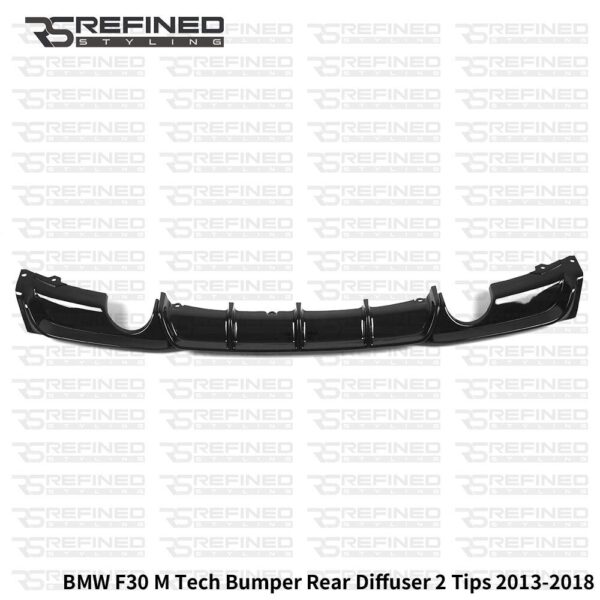 BMW F30 F31 TWIN 2 TIP EXHAUST PERFORMANCE (FOR 340i) REAR DIFFUSER GLOSS BLACK