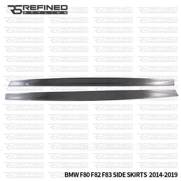FOR BMW M3 M4 F80 F82 F83 REAL CARBON FIBRE SIDE SKIRT EXTENSION BLADE LIP 2013+