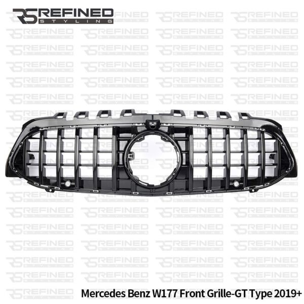 FOR MERCEDES A CLASS AMG W177 V177 GLOSS BLACK FRONT GRILLE GT R STYLE 2019+