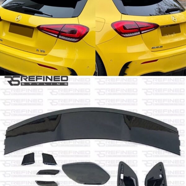 MERCEDES W177 A CLASS A35 A45 HATCHBACK GLOSS BLACK BOOT REAR TRUNK SPOILER UK