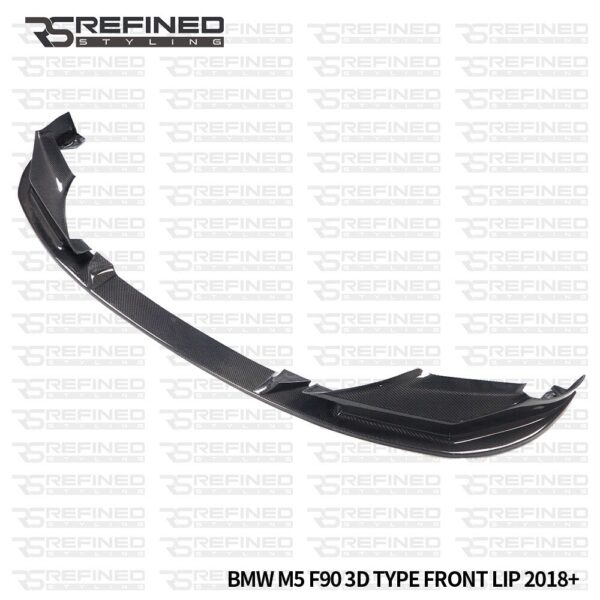 FOR BMW M5 F90 G30 REAL CARBON FIBRE 3D TYPE FRONT SPLITTER LIP 2018+