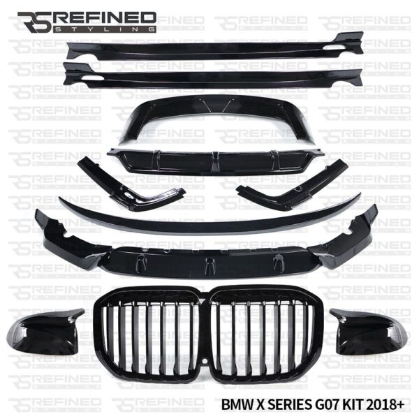 BMW X7 G07 BODYKIT FRONT SPLITTER LIP DIFFUSER SIDE SKIRT SPOILER GRILL MIRROR
