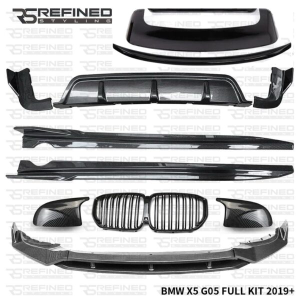 FOR BMW X5 G05 AERO BODYKIT FRONT SPLITTER LIP REAR DIFFUSER SIDE SKIRTS SPOILER