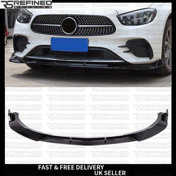 FOR MERCEDES E CLASS W213 A238 C238 BBS F1 LOOK GLOSS BLK FRONT SPLITTER LIP 20+