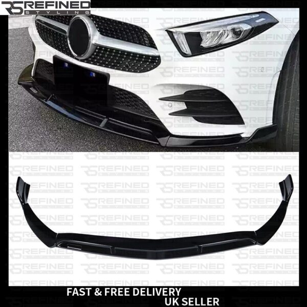 FOR MERCEDES A CLASS W177 V177 BBS F1 LOOK GLOSS BLACK FRONT SPLITTER LIP 19+