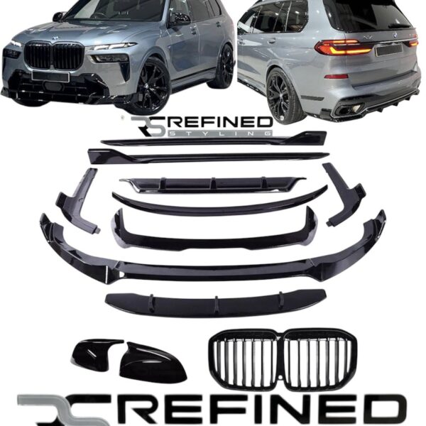 BMW X7 G07 LCI FACELIFT BODY KIT SPLITTER LIP DIFFUSER SIDE SKIRT SPOILER 2023+